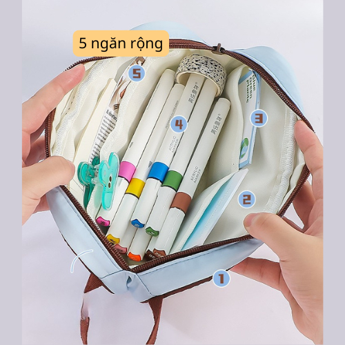 Bóp Viết Cho Bé Gái, Bóp Bút Dễ Thương, Bóp Đựng Viết Học Sinh Mèo Cute,Vải Đứng Form Ngăn Chứa Rộng
