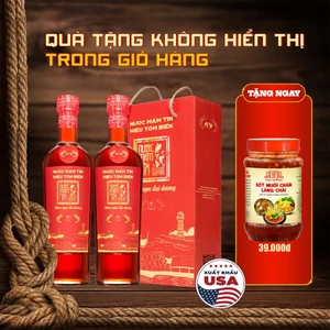Hộp 2 Chai Nước Mắm Tĩn Tôm Biển độ đạm 45N 500ml - Hồng Ngọc Đại Dương