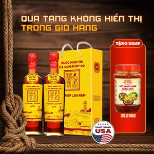 HỘP 2 CHAI Nước Mắm Tĩn CÁ CƠM RUỘT ĐỎ 60N 500ml Nước Mắm Truyền Thống