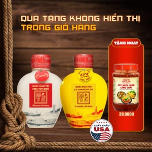 Combo 2 BÌNH GỐM gồm Tôm biển 60N 500ml và Cá cơm vàng 60N 500ml Nước mắm Tĩn