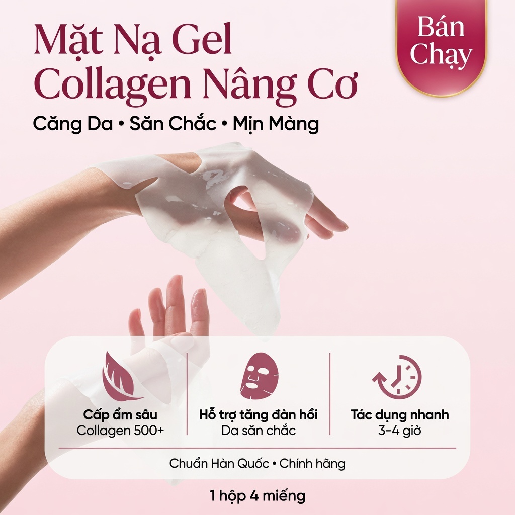 AMYJANE Mặt Nạ Thạch Collagen Renewal Lift 500 Dalton Cấp Ẩm Phục Hồi Da Căng Mịn Săn Chắc 35grx4