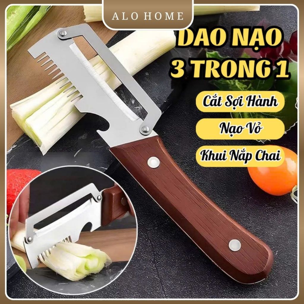 Dao Gọt Vỏ Đa Năng 3 Trong 1 ALO HOME Cắt Sợi Hành Rau Củ Dụng Cụ Nhà Bếp