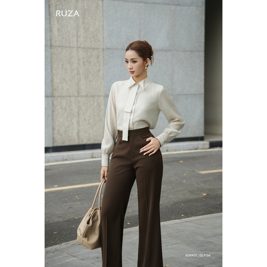 Áo sơ mi nữ tay dài RUZA kiểu dáng sang trọng thời trang công sở thanh lịch ADB437