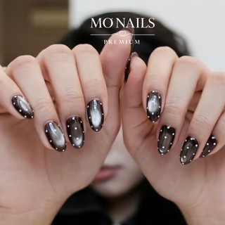 Nailbox Thiết Kế, Móng Úp, Móng Tay Giả Thạch Nâu Mắt Mèo Ánh Trăng Tiểu Thư Sang Chảnh Đơn Giản Dễ Phối Đồ P50