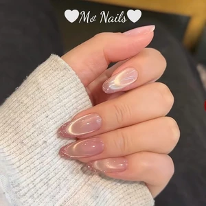 Nail Box Thiết Kế Móng Úp, Mong Giả Mắt Mèo Ánh Trăng Nhũ Hồng Fench Sang Chảnh Chụp Kỉ Yếu M50