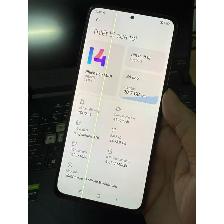 [Like New] Điện thoại Poco F3 sọc màn