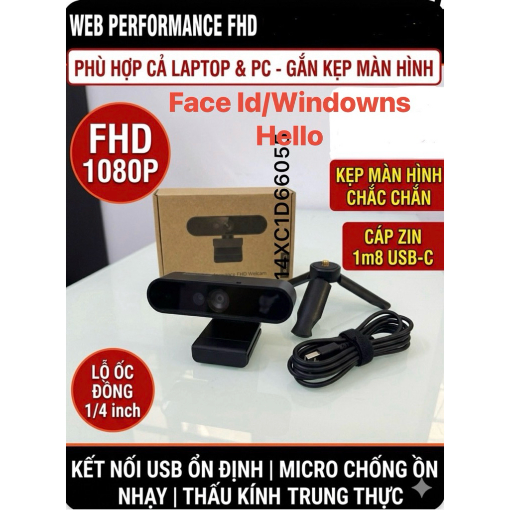 FHDWC510 - Webcam Performance FHD 1080P - Hỗ trợ FaceID Windows Hello ...