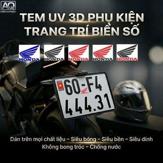 Tem Dán Biển Số Logo Cánh Chim Honda UV 3D Cao Cấp – Decal Trang Trí Xe Máy Siêu Bền Dễ Dán