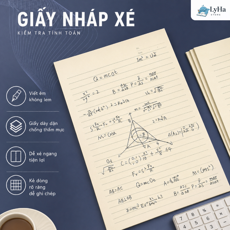 (40 Tờ) Giấy Nháp Xé B5, Sổ soạn thảo , Luyện học Từ vựng , Vẽ Sơ Đồ Tư Duy , Toán Học cho Học Sinh , Sinh Viên