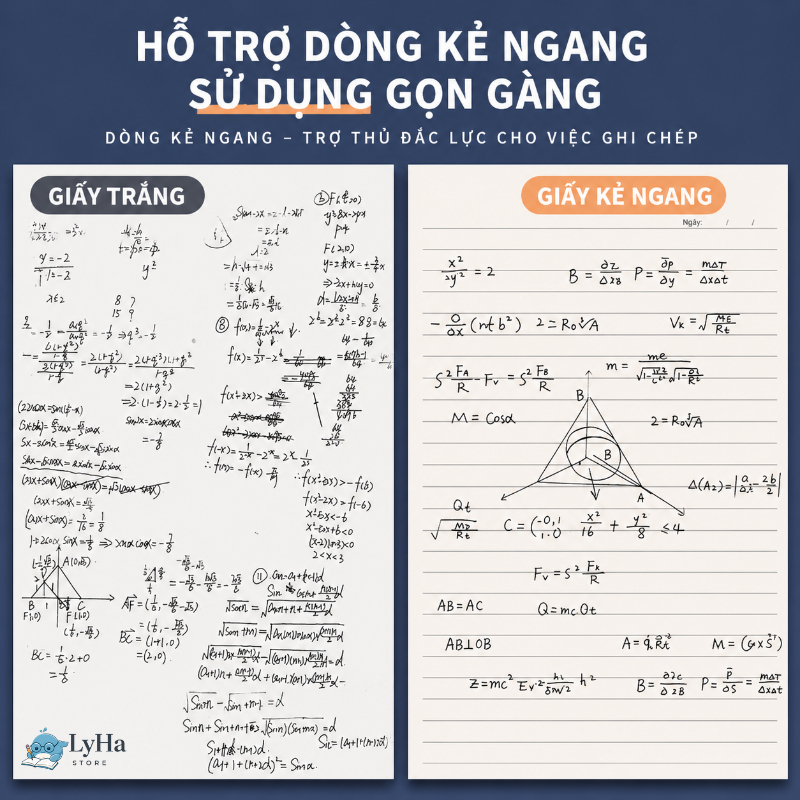(40 Tờ) Giấy Nháp Xé B5, Sổ soạn thảo , Luyện học Từ vựng , Vẽ Sơ Đồ Tư Duy , Toán Học cho Học Sinh , Sinh Viên