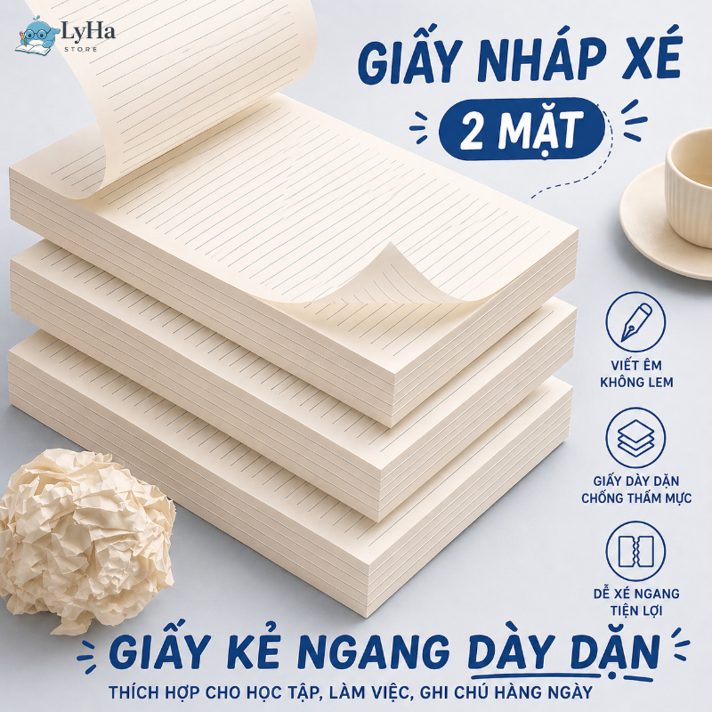 (40 Tờ) Giấy Nháp Xé B5, Sổ soạn thảo , Luyện học Từ vựng , Vẽ Sơ Đồ Tư Duy , Toán Học cho Học Sinh , Sinh Viên