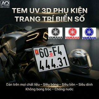 Tem Logo Xe Honda Yamaha VinFast Vespa Suzuki Dat Bike – Decal Dán Biển Số Nổi Bóng Chống Nước