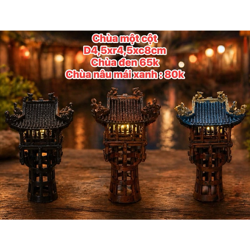 Chùa một cột trang trí bán cạn và terrarium, tiểu cảnh
