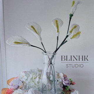 [Hoa thủ công] Hoa Calla Lily Chi Vân Môn hạt cườm – decor sang trọng quà tặng trang trí nhà