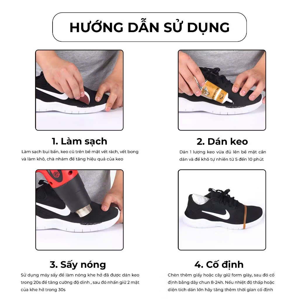Keo Dán Giày Nhiệt Super Glue XIMO 110ml Siêu Dính Cao Cấp, Chống Nước Tốt KDG07