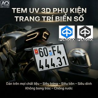 Tem Dán Biển Số Logo Vespa Piaggio UV 3D Cao Cấp – Decal Trang Trí Xe Máy Siêu Bền Dễ Dán
