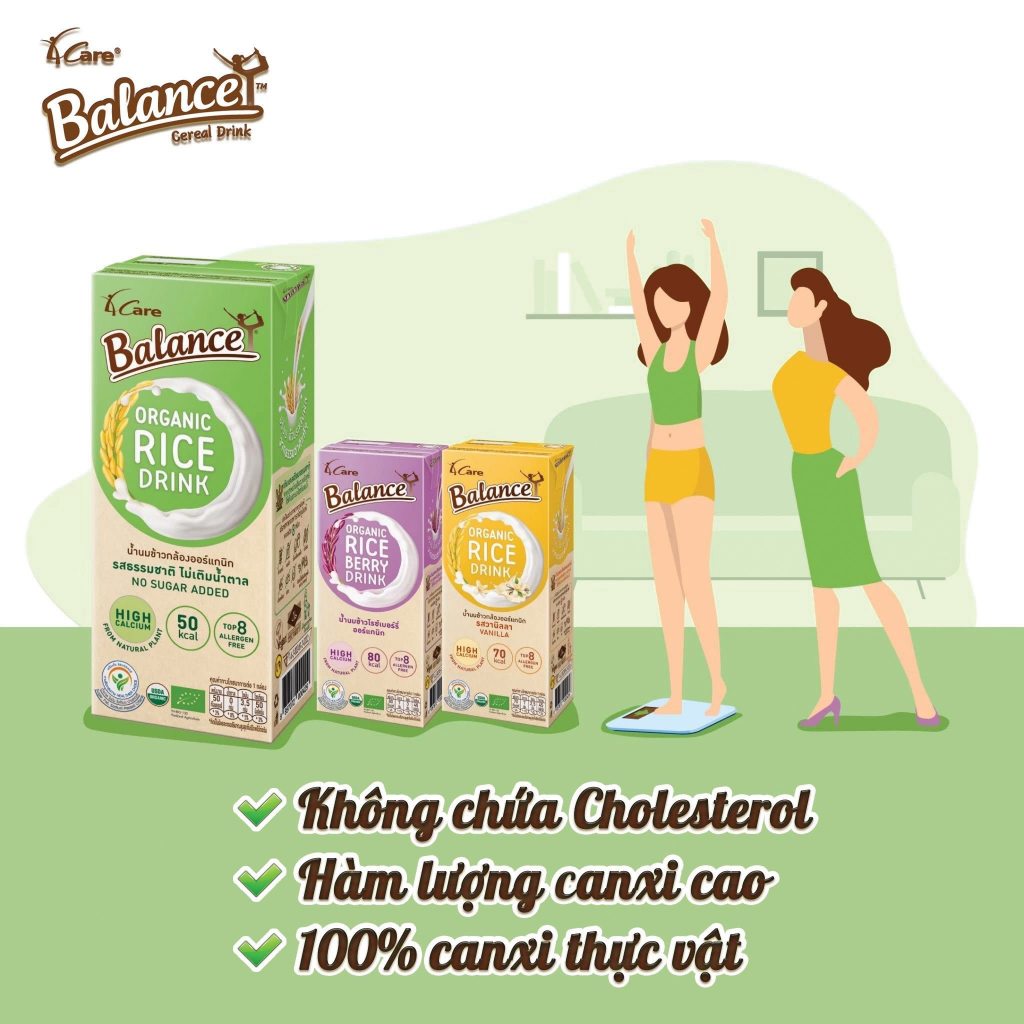 1 LỐC (3 HỘP) Sữa gạo hữu cơ 4Care Balance 180ml