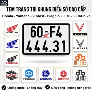 Tem Logo Xe Honda Yamaha VinFast Vespa Suzuki Dat Bike – Decal Dán Biển Số Nổi Bóng Chống Nước