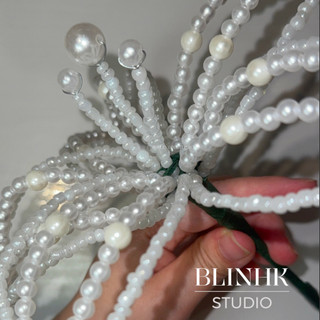 [Handmade] Hoa ly khổng lồ vĩnh cửu Ngọc Mix cườm Cao Cấp BlinhK Studio (Kèm Ruy Băng).