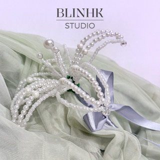 [Handmade] Hoa ly khổng lồ vĩnh cửu Ngọc Mix cườm Cao Cấp BlinhK Studio (Kèm Ruy Băng).