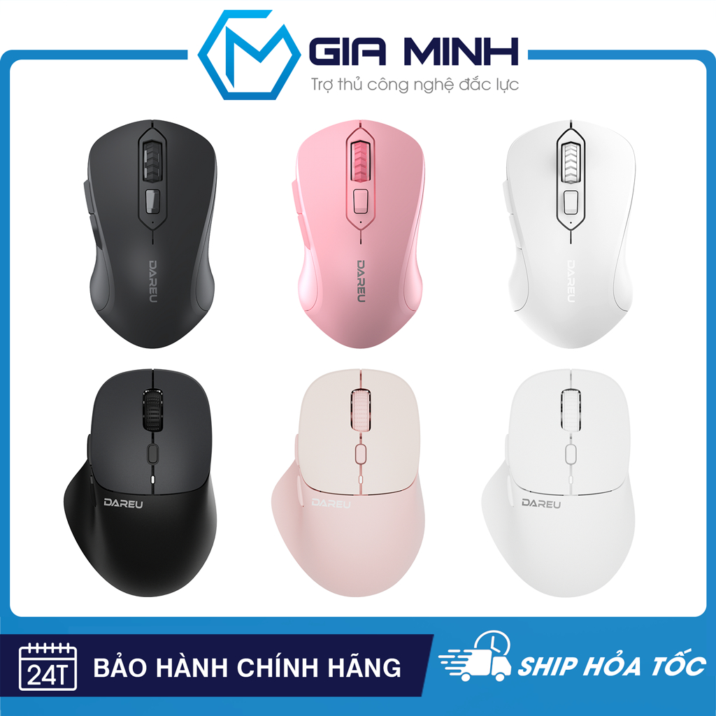 Chuột Máy Tính Không Dây Giá Rẻ DareU LM115G LM115B LM165D – Tặng Kèm Pin – Full VAT – Bảo Hành 24 Tháng