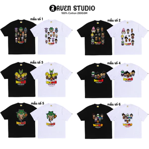 Áo Thun Bape Dragon Ball Z & Baby Milo - 100% Cotton 250GSM Cao Cấp
