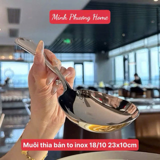 [Mới về]Muôi bản to cán ngắn inox 18/10 [147] rất dày, sáng bóng, muôi chia thức ăn muôi Hàn Quốc