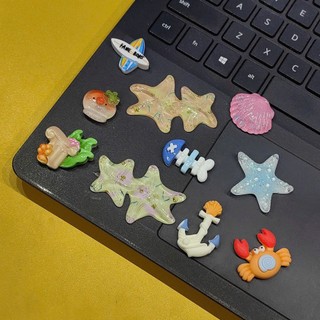 Set charm đại dương mùa hè dễ thương sao biển lấp lánh thuyền buồm cây dừa vỏ sò trang trí gắn dép phụ kiện resin mini