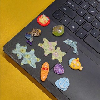 Set charm đại dương mùa hè dễ thương sao biển lấp lánh thuyền buồm cây dừa vỏ sò trang trí gắn dép phụ kiện resin mini