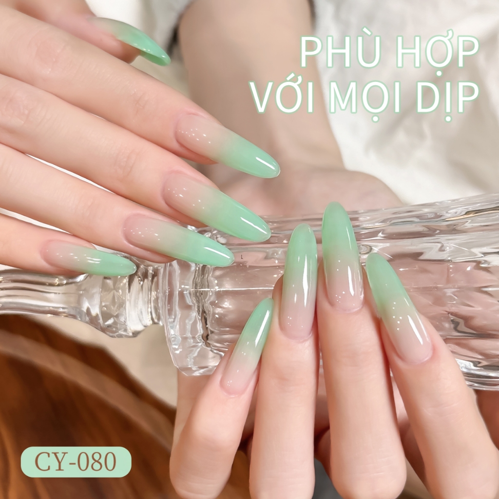 XEIJAYI 40ml - Sơn móng tay dạng gel màu xanh bạc hà nhạt, bền màu và thích hợp sử dụng tại salon.