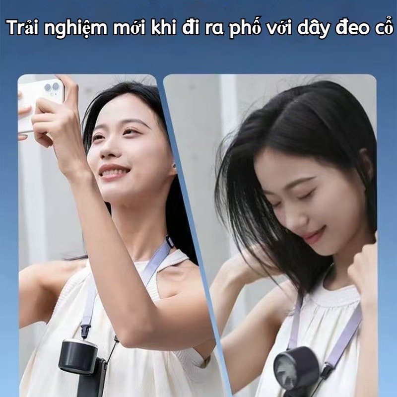 Quạt Làm Lạnh Tích Điện | Cầm Tay Mini, 5 Tốc Độ | Hiển Thị Số, Nhỏ Gọn Tiện Mang