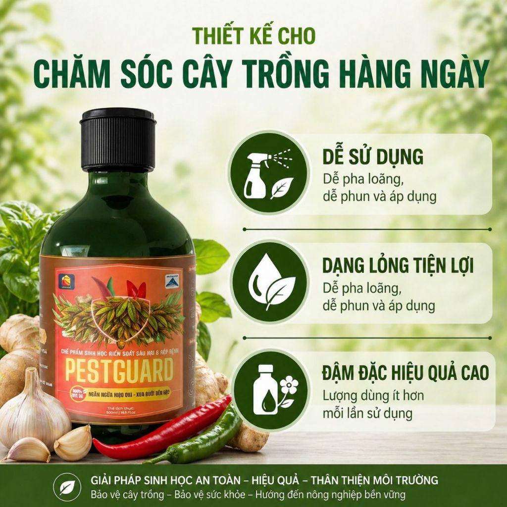 Phòng Rệp Sáp Bọ Trĩ Nhện Đỏ & Ngừa Nấm | 100% Hữu Cơ Chiết Xuất Gừng Tỏi Ớt | Rau, Phong Lan, Hoa Hồng | SUNLEAF