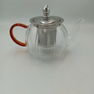Ấm pha trà thủy tinh borosilicate Quai tím Dung Tích 460 ml chịu nhiệt có lõi lọc trà inox 304  sang trọng