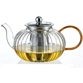 Ấm pha trà thủy tinh borosilicate Quai tím Dung Tích 460 ml chịu nhiệt có lõi lọc trà inox 304  sang trọng