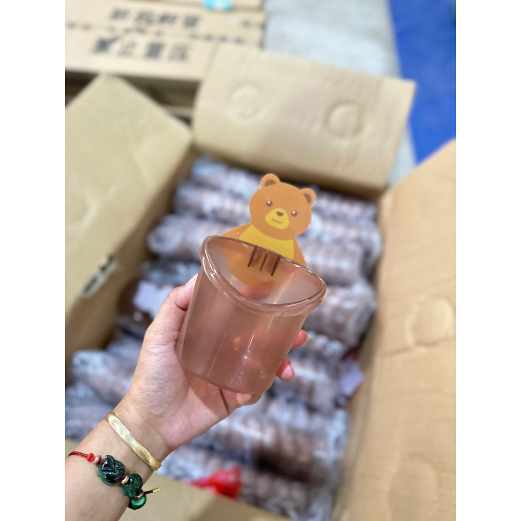 SET 2 CỐC GẤU ĐỰNG BÀN CHẢI DÁN TƯỜNG