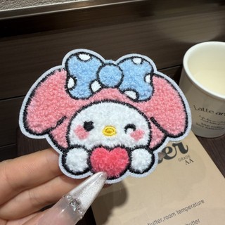 MEOWU Miếng Dán Tóc Mái Gấu Thêu Lông Xù Siêu Đáng Yêu
