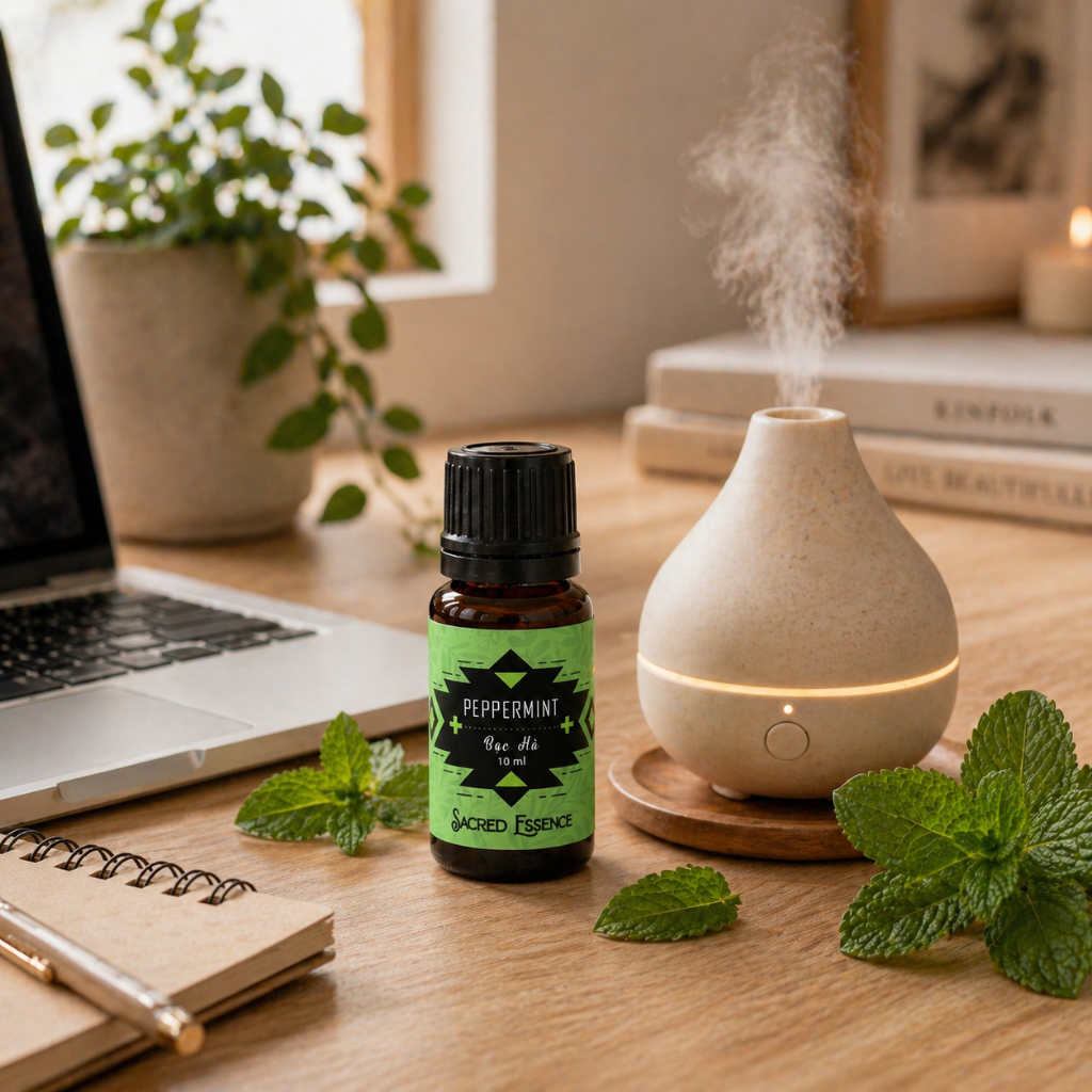 Tinh Dầu Bạc Hà Hữu Cơ Nguyên Chất USA | Khuếch Tán Sauna Thoa Da Giảm Đau Đầu | Peppermint Oil