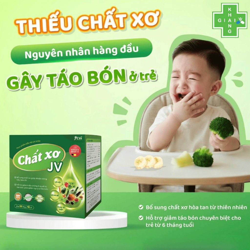 Dung dịch chất xơ JV giúp cải thiện táo bón, nuôi dưỡng đường ruột khỏe mạnh an toàn, hiệu quả cho cả nhà (Hộp 20 ống)