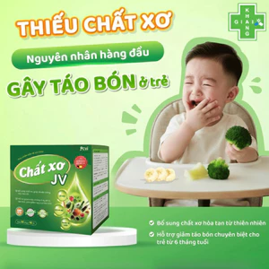 Dung dịch chất xơ JV giúp cải thiện táo bón, nuôi dưỡng đường ruột khỏe mạnh an toàn, hiệu quả cho cả nhà (Hộp 20 ống)