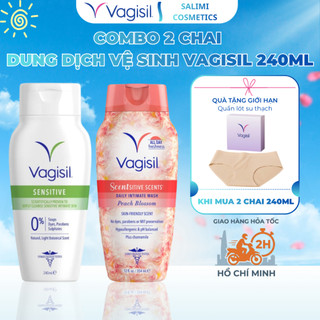 Combo 2 Chai Gel Vệ Sinh Phụ Nữ Vagisil 240ml, Cho Da Nhạy Cảm Hương Nước Hoa (tặng quần lót)