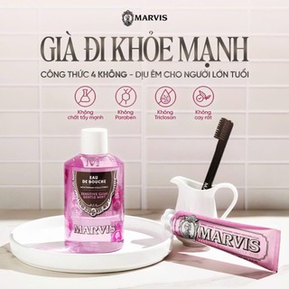 Combo Chăm Sóc Răng Marvis - Kem Đánh Răng & Nước Súc Miệng 400 ml – Bảo Vệ Men Răng, Ngừa Hôi Miệng