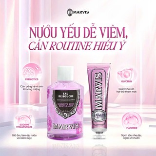 Combo Chăm Sóc Răng Marvis - Kem Đánh Răng & Nước Súc Miệng 400 ml – Bảo Vệ Men Răng, Ngừa Hôi Miệng