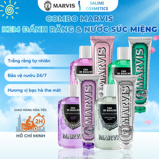 Combo Chăm Sóc Răng Marvis - Kem Đánh Răng & Nước Súc Miệng 400 ml – Bảo Vệ Men Răng, Ngừa Hôi Miệng
