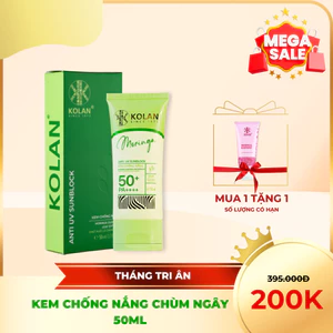 Kem Chống Nắng KOLAN 50ml, Chiết Xuất Chùm Ngây, Giúp Nâng Tone, Ngăn Ngừa Tia UV, Chống Lão Hóa