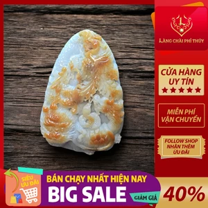 Dây chuyền Tứ Linh (四灵) Phỉ Thúy Hồng – Hoàng Phỉ Điêu Khắc Thủ Công – Long Lân Quy Phụng