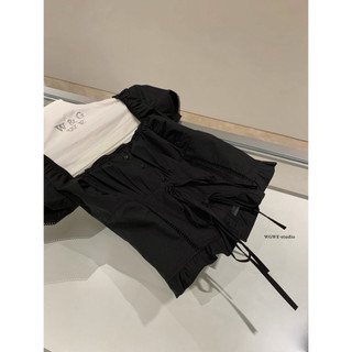 𝐏𝐡𝐢𝐞𝐧 𝐖𝐆𝐖𝐄 | (Sẵn) w9404 Áo Thô Cổ Vuông Tay Bồng Dáng Ngắn Tiểu Thư