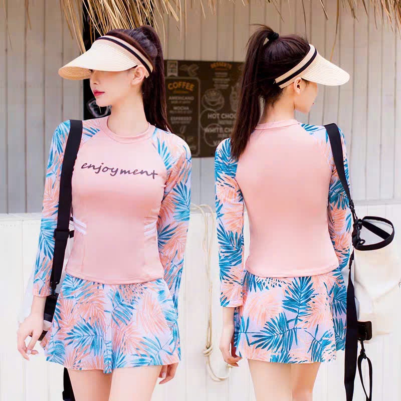 Đồ bơi 2 mảnh, Bộ bơi nữ cao cấp nhiều họa tiết, năng động kín đáo váy bên trong có quần 35-65kg
