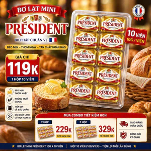 BƠ LẠT MINI PRÉSIDENT –10G x 10 VIÊN – TIỆN LỢI MỖI LẦN DÙNG