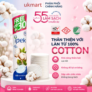 Bông Tẩy Trang Ipek Cotton Thổ Nhĩ Kỳ 120+30 Miếng