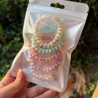 Set 5 Dây cột tóc lò xo màu cầu vồng pastel xinh iu ngọt ngào